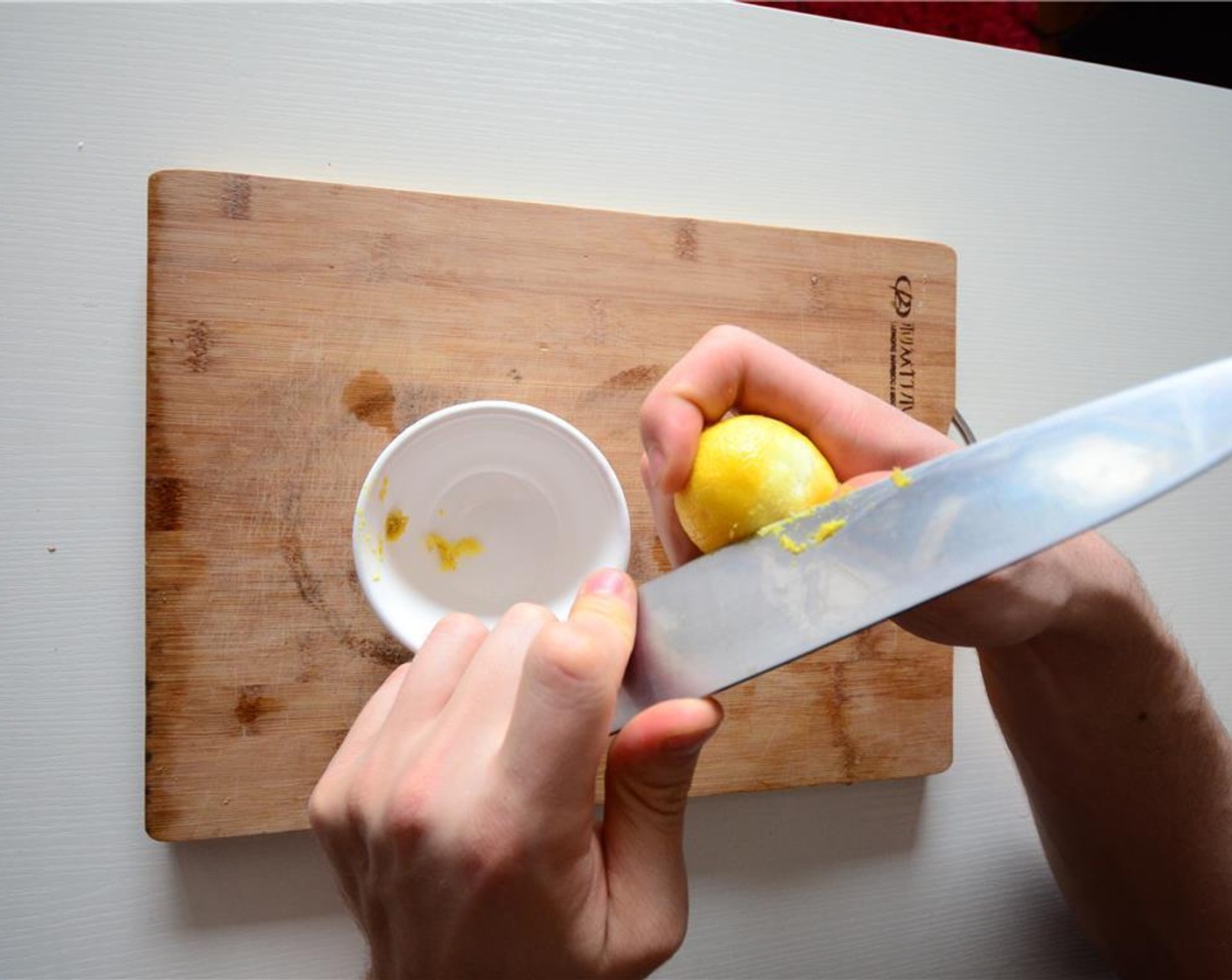 step 2 Zest the Lemon (1) and squeeze the juice into a small dish. Set zest and juice aside.