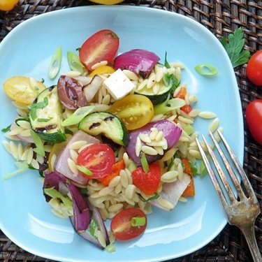 Grilled Greek Orzo Salad Recipe | SideChef