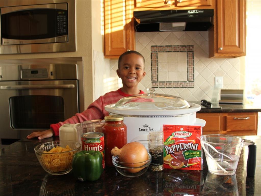 Step 1 of Pizza in a Bowl Recipe: Gather all of your ingredients.