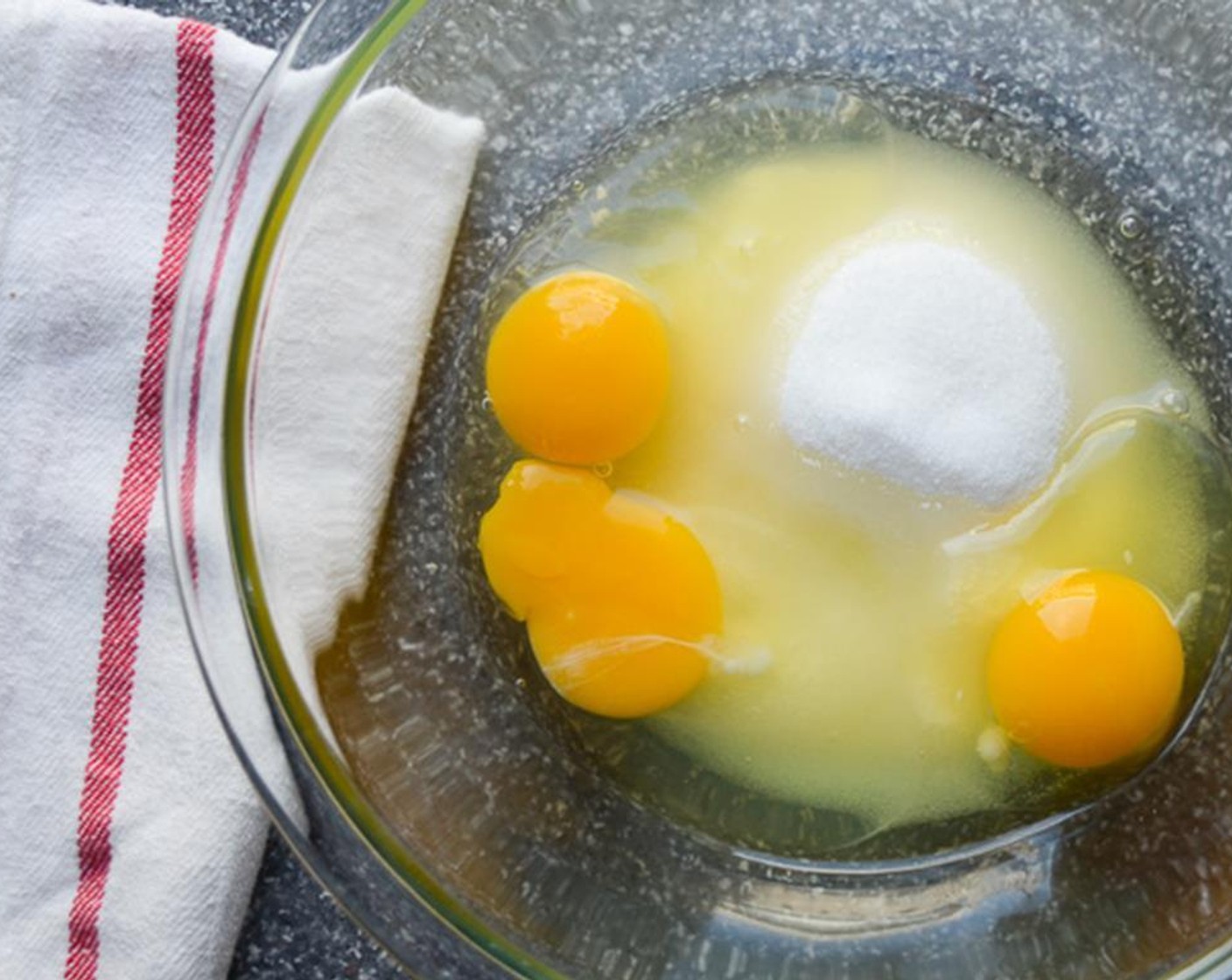 step 2 In a large bowl combine the Granulated Sugar (1 cup) and Farmhouse Eggs® Large Brown Eggs (3). Beat for 2 to 3 minutes until thick and pale yellow.