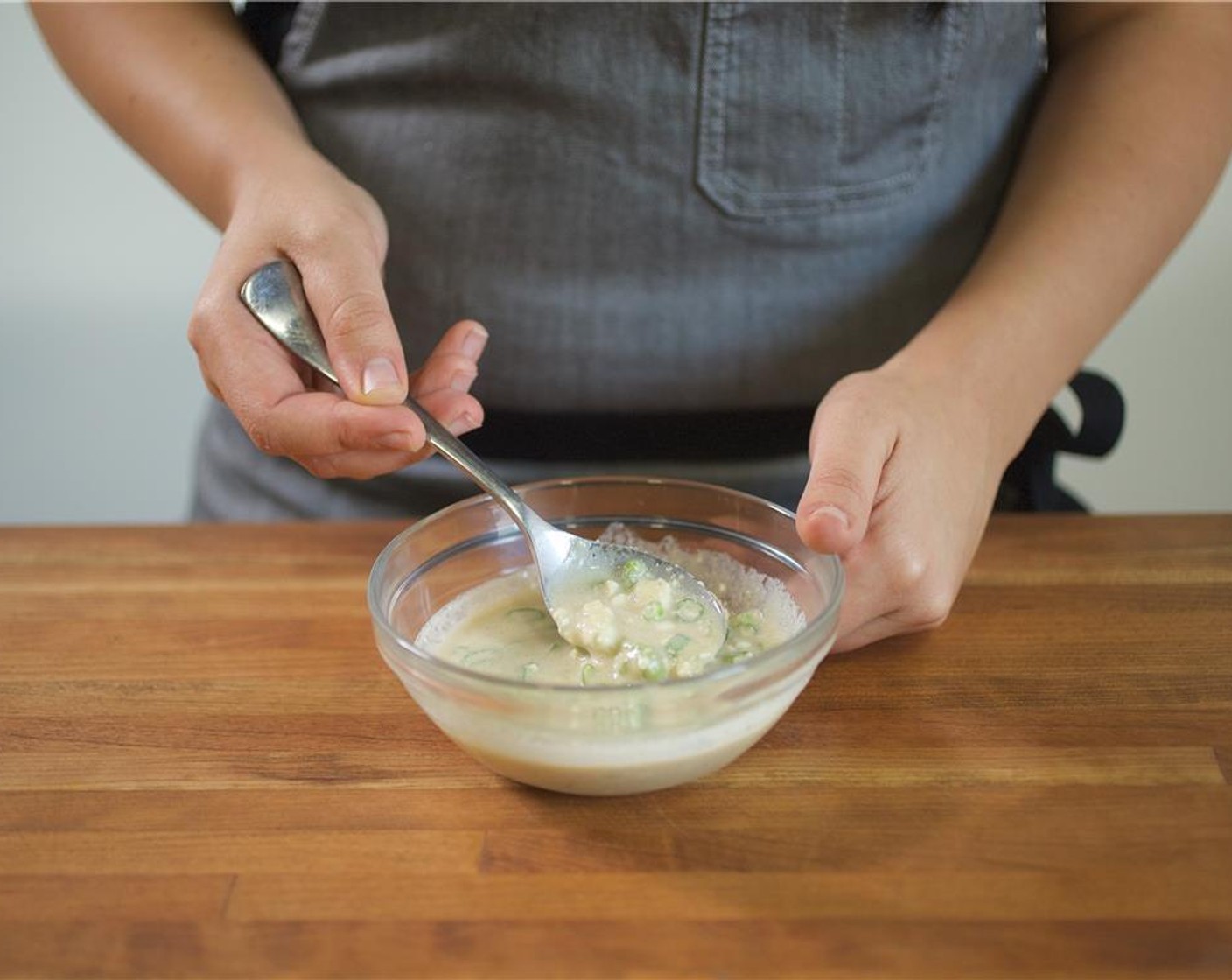 step 7 In the small bowl, whisk together 3 tablespoons olive oil, Champagne Vinegar (3 Tbsp), Horseradish Paste (1 Tbsp), Sour Cream (1/4 cup), Honey (1 tsp), Worcestershire Sauce (1 tsp), 1/2 teaspoon salt, and 1/2 teaspoon black pepper. Mix until well combined.