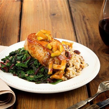 Apple Glazed Pork Chops with Pecan Lentil Rice Duo Recipe | SideChef