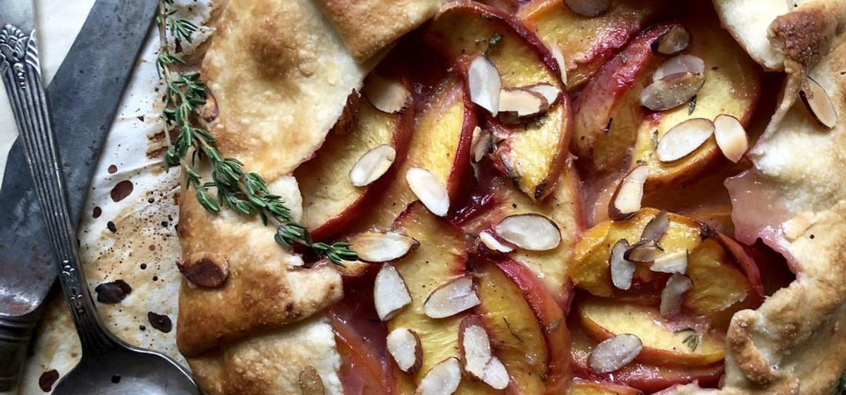 Rustic Thyme-Infused Peach Tart Recipe | SideChef