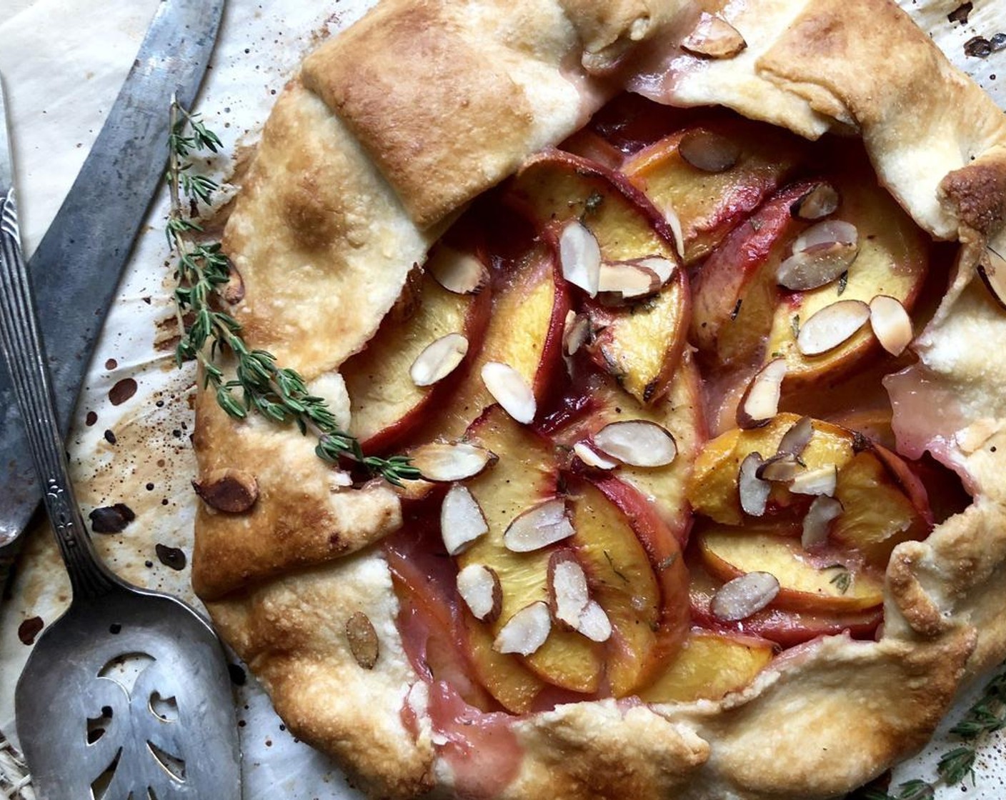 Rustic Thyme-Infused Peach Tart