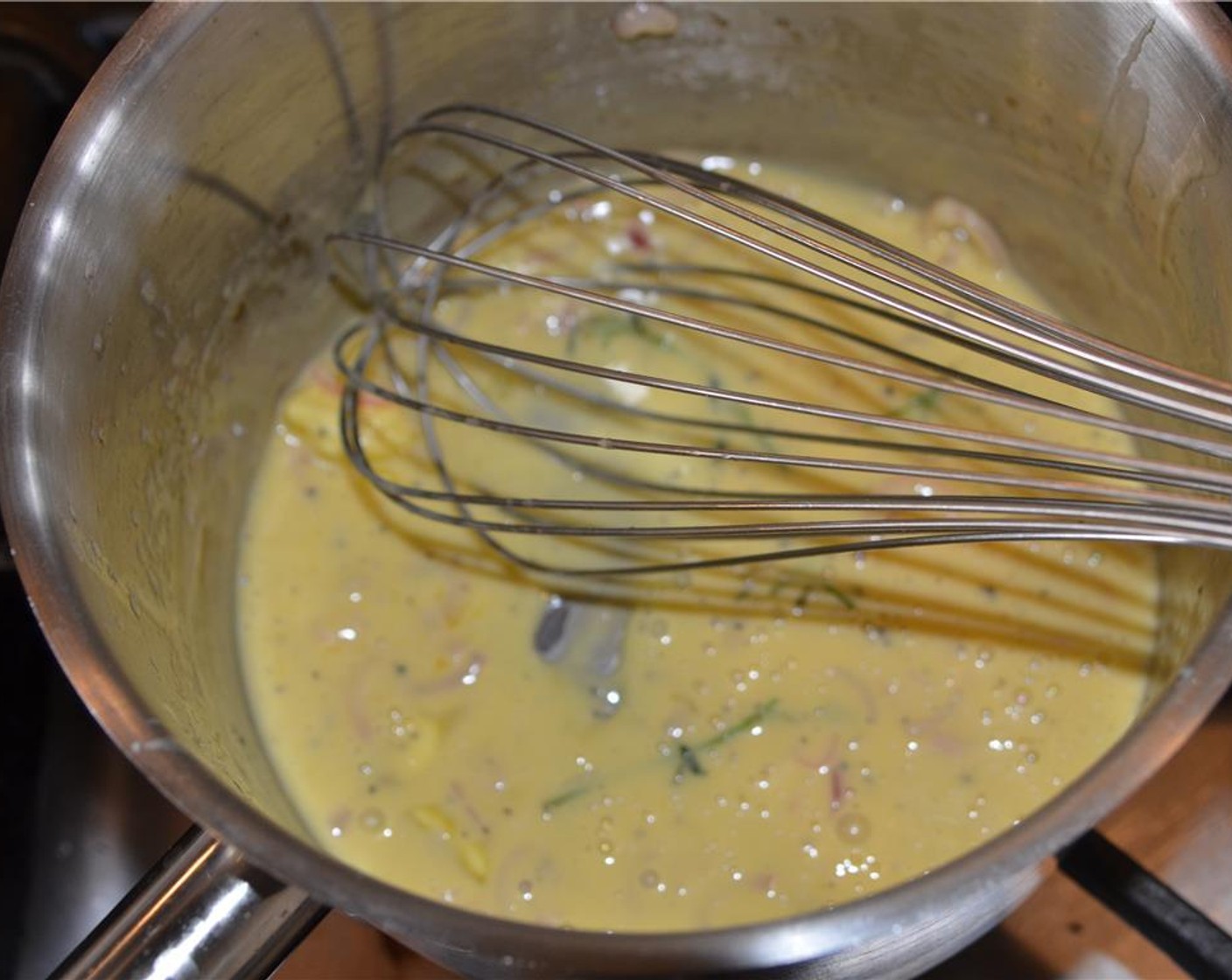step 13 Turn off the heat and immediately whisk in all the Butter (3 Tbsp) Add a few drops of Lemons (to taste) season with Salt (to taste) and Ground Black Pepper (to taste). Strain beurre blanc through a fine mesh sieve and keep warm.