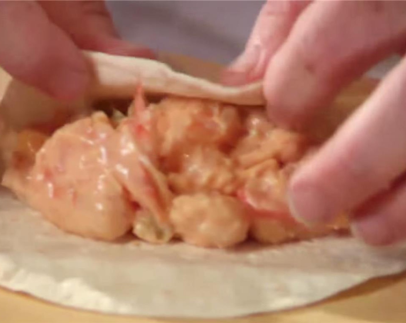 step 4 Divide the shrimp mixture among the Flour Tortillas (6). Roll up the tortillas and place seam-side down in an 11 x 8 x 2-inch baking dish.