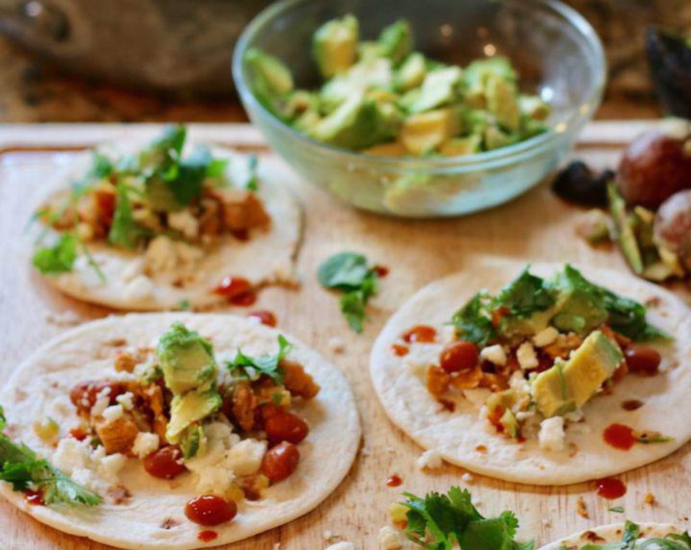 step 3 Lay out Street Taco Tortillas (5) and divide the mix evenly on top of each tortilla.