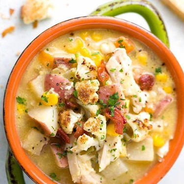 Slow Cooker Cauliflower Corn Chowder Recipe | SideChef