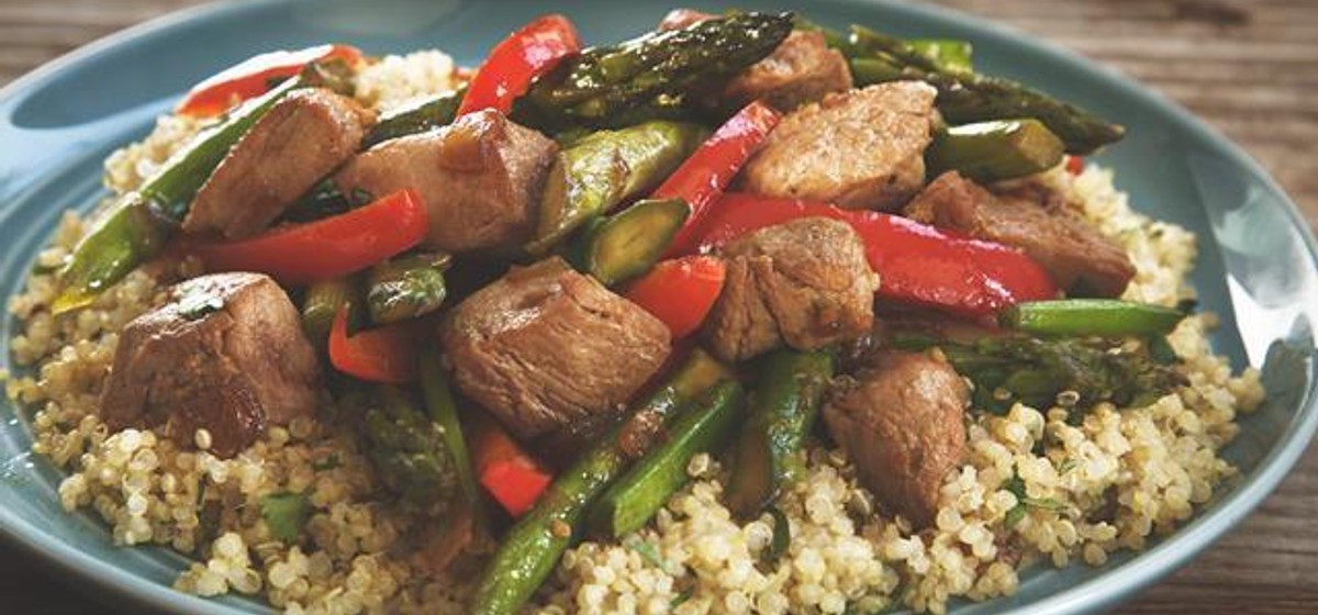 Asparagus, Red Pepper and Pork Stir Fry Recipe | SideChef