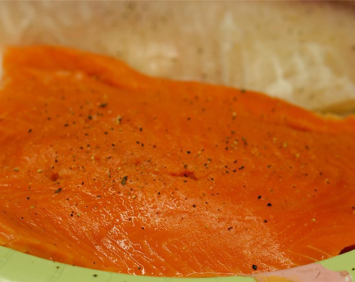 step 4 When the rice has been cooking for 10 minutes, heat sautée pan over medium high heat with Olive Oil (1 Tbsp); season Salmon Fillets (2) with Salt (1 pinch) and pepper (to taste).