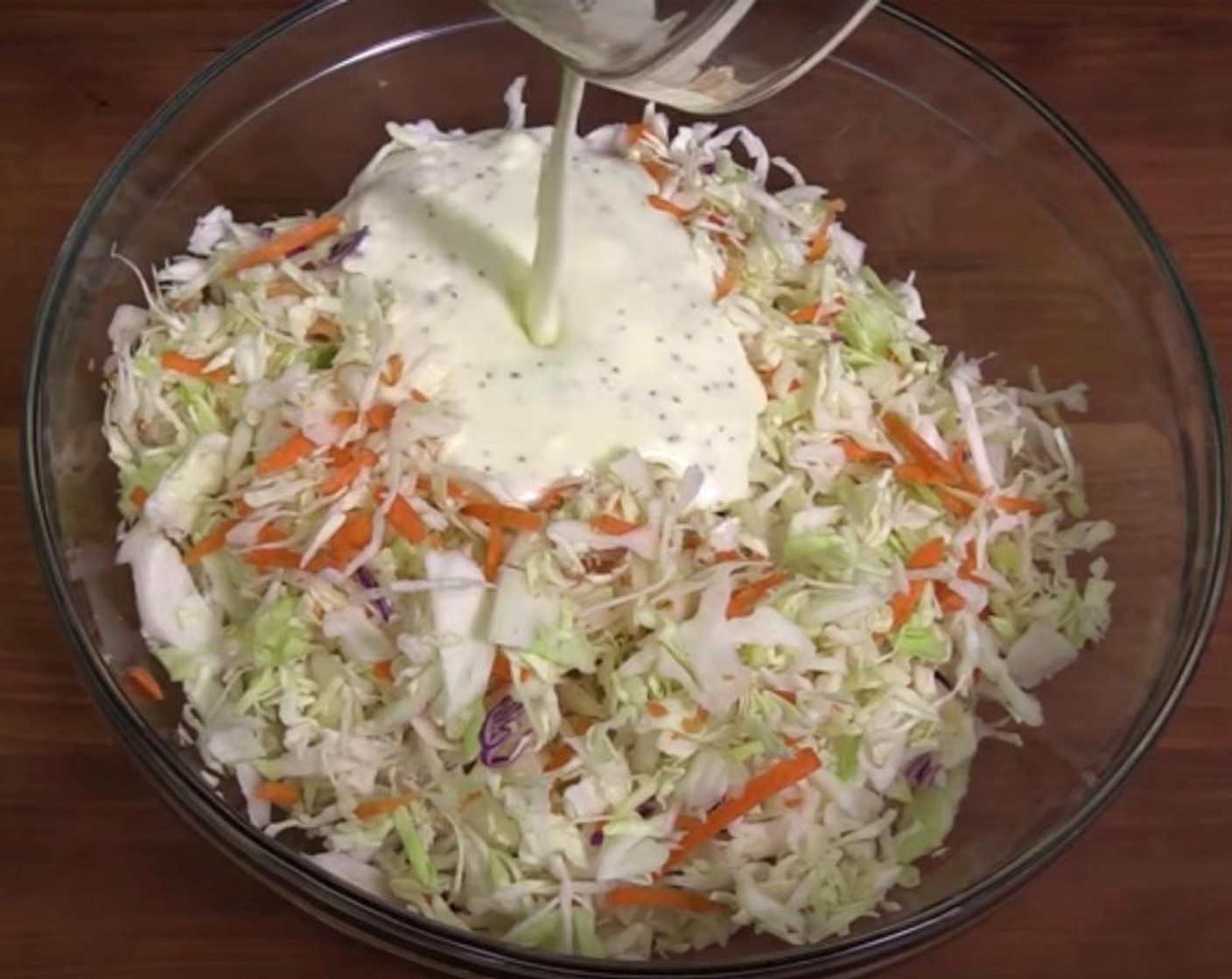 step 1 Make the coleslaw. Mix the Coleslaw Mix (2 cups), Mayonnaise (1/2 cup), Sour Cream (1/4 cup), Distilled White Vinegar (2 Tbsp), Granulated Sugar (1/4 cup) and Celery Seeds (1/2 tsp). Add Salt (to taste) and Ground Black Pepper (to taste). Refrigerate for an hour.