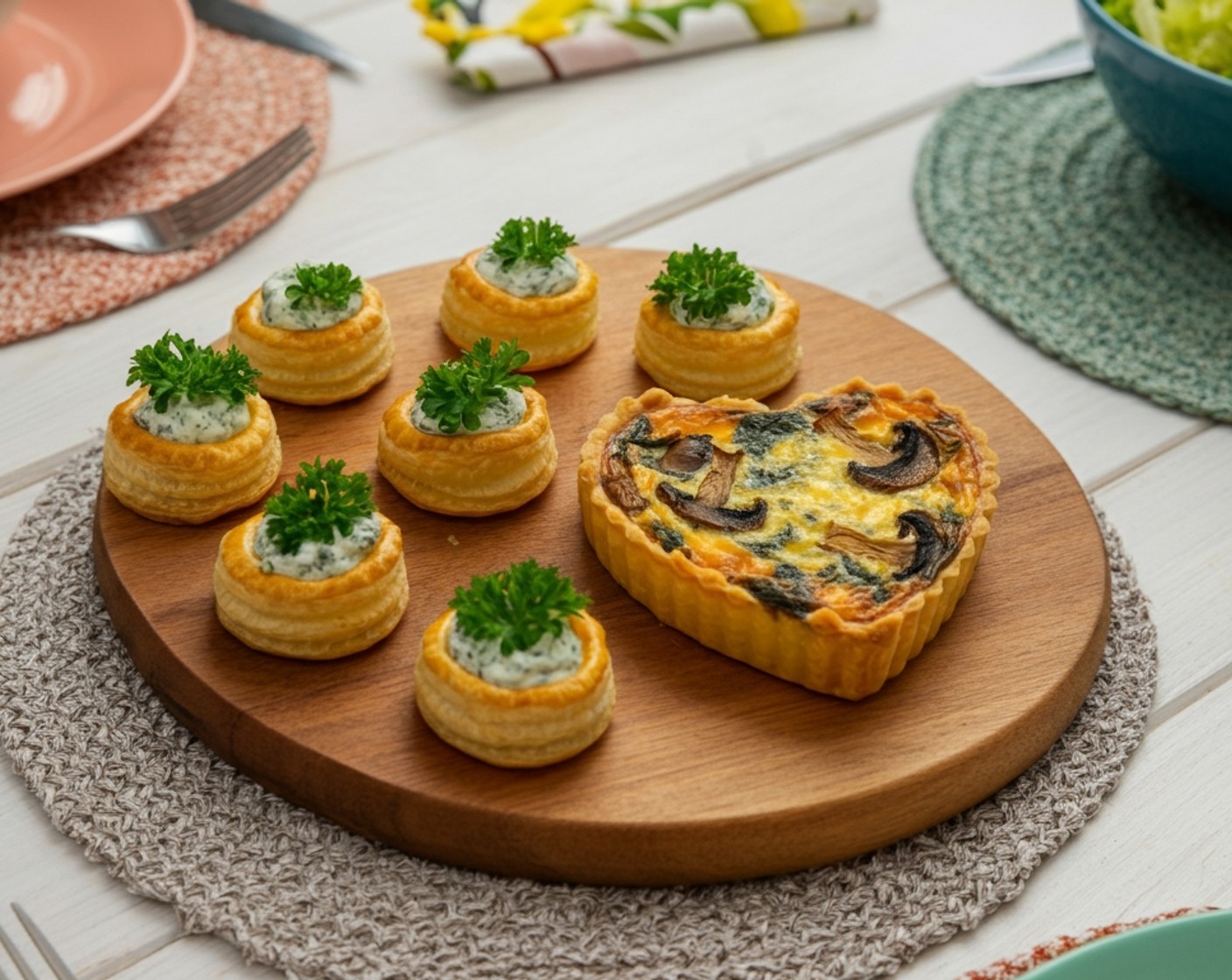 Heart-Shape Quiche and Vol-au-Vent