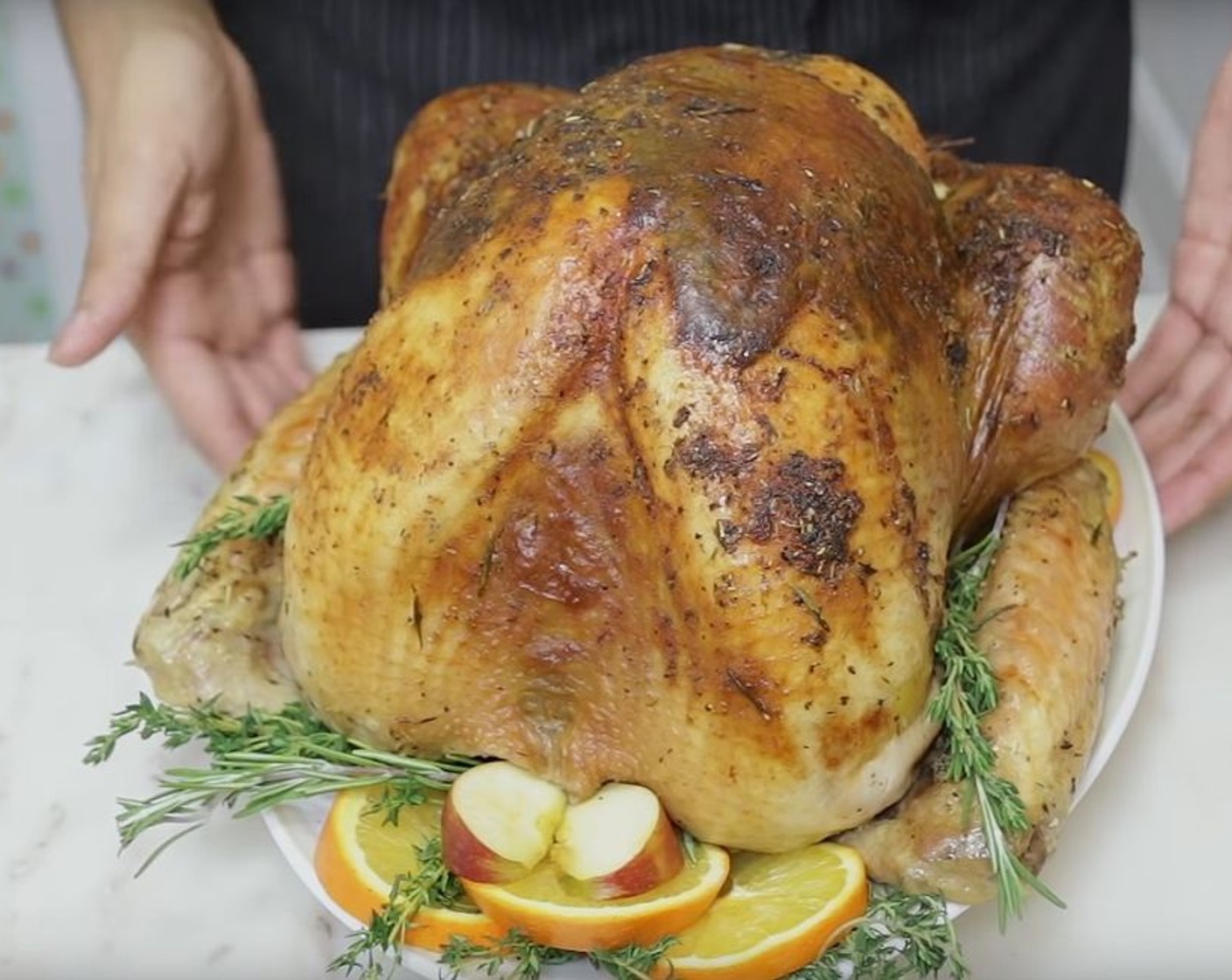 step 10 Once roasted, transfer the turkey to a platter and cover with foil. Let stand 20-30 minutes.