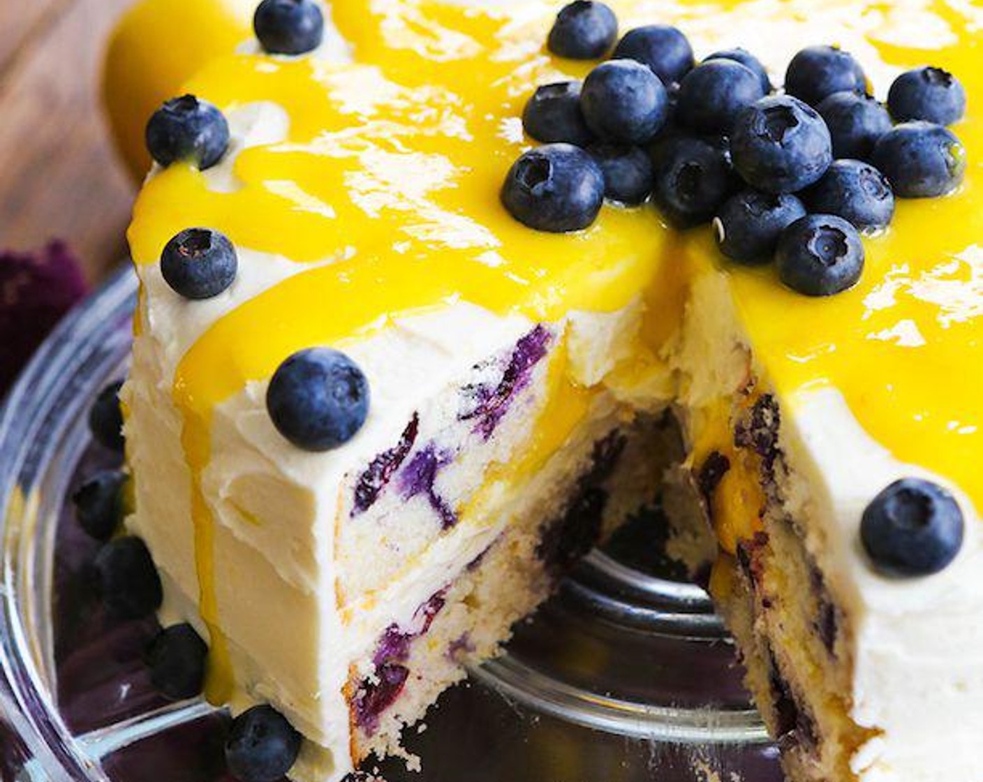Lemon Blueberry Layer Cake with Lemon Buttercream