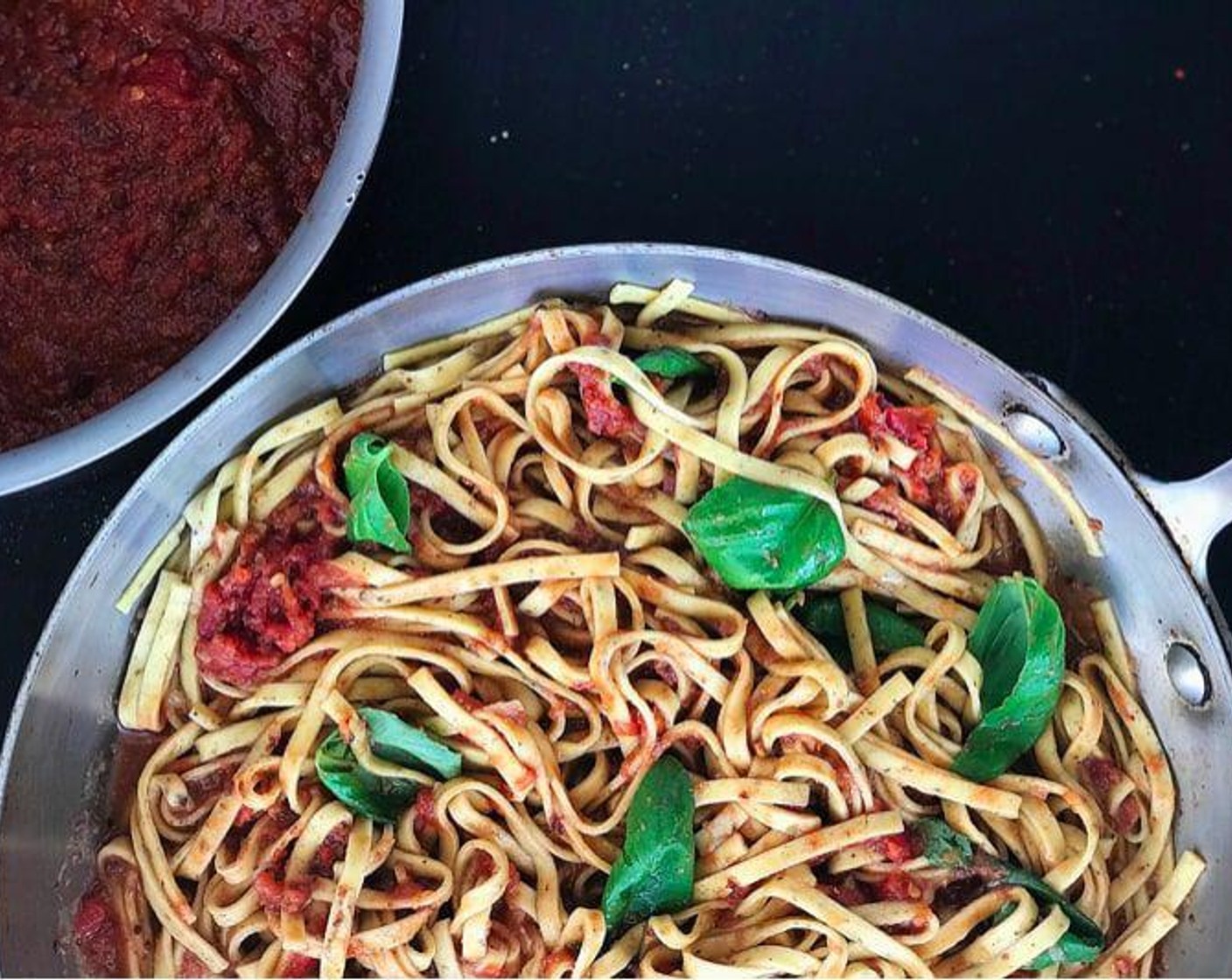 step 6 Add Pasta (1 lb) to the boiling water. Cook until al dente. Drain and add to the sauce. Toss to coat. Stir in Fresh Basil (to taste), serve and enjoy!