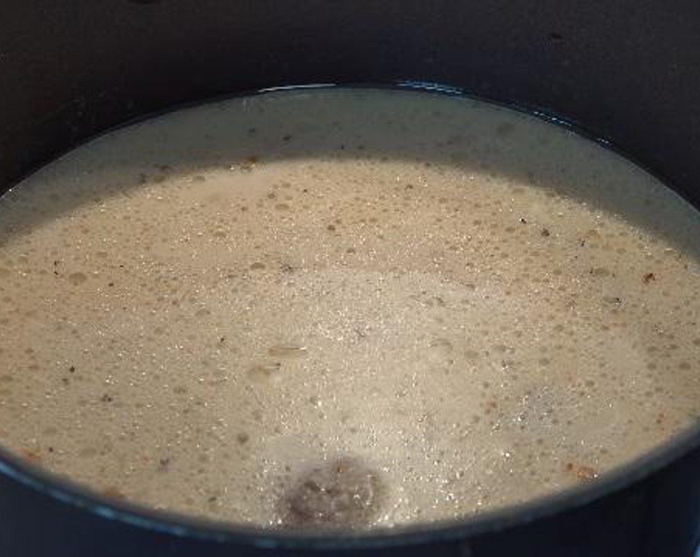 step 3 Into the pan, add the Beef Stock (2 cups), Milk (2 cups), Worcestershire Sauce (1 Tbsp), Salt (to taste), and Ground Black Pepper (to taste). Give the mixture a gentle stir and allow it to come to the boil.