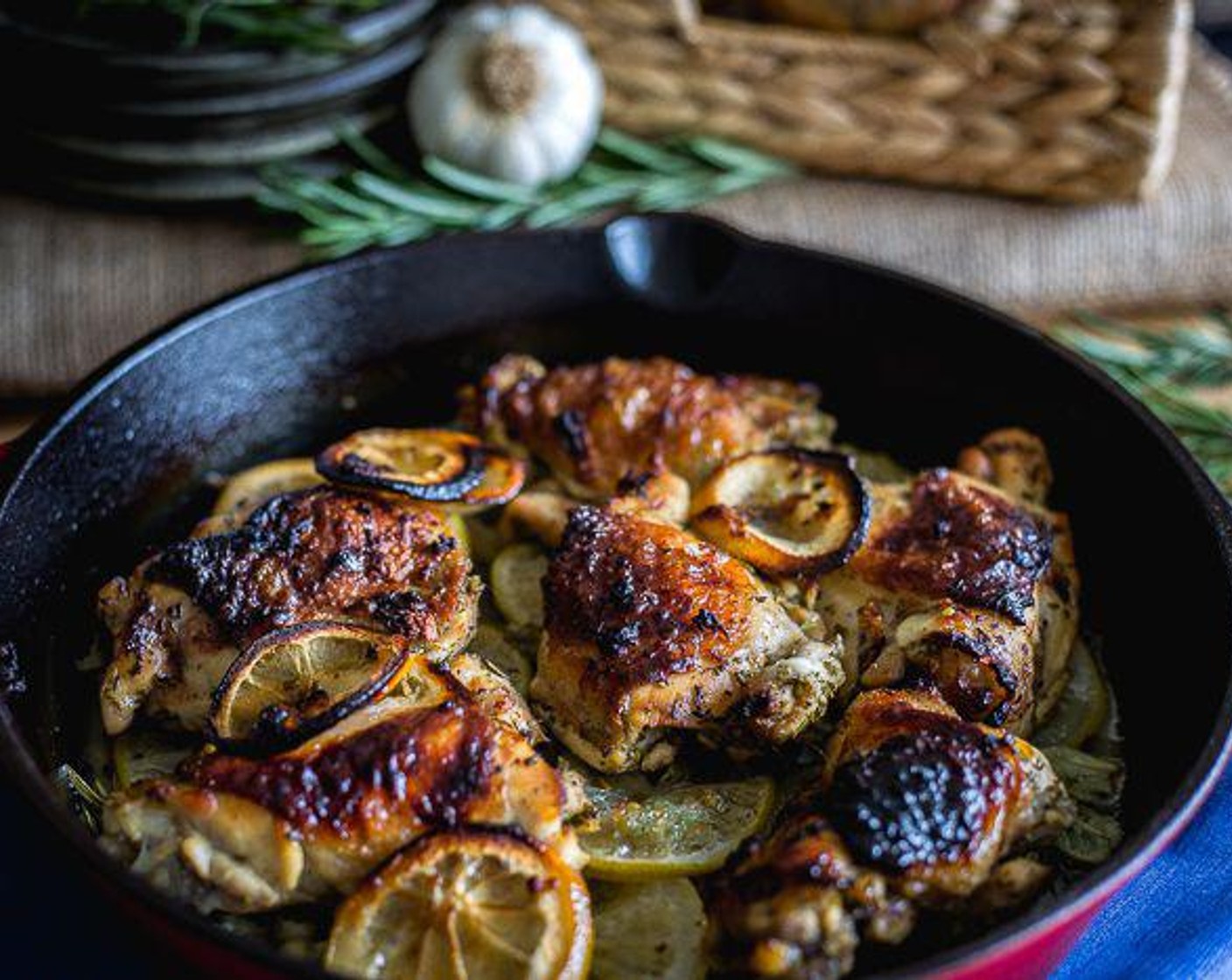 Lemon & Rosemary Roast Chicken with White Wine