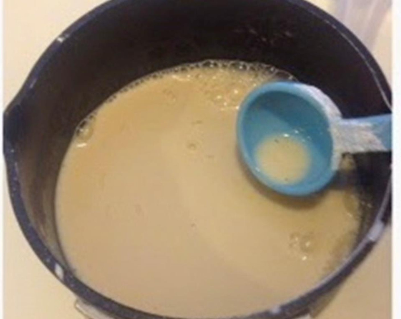 step 1 Combine Milk (2/3 cup), Potato Starch (2 Tbsp) and Brown Sugar (2 Tbsp) together in a pot until all of the flour and sugar are well mixed with no lumps.