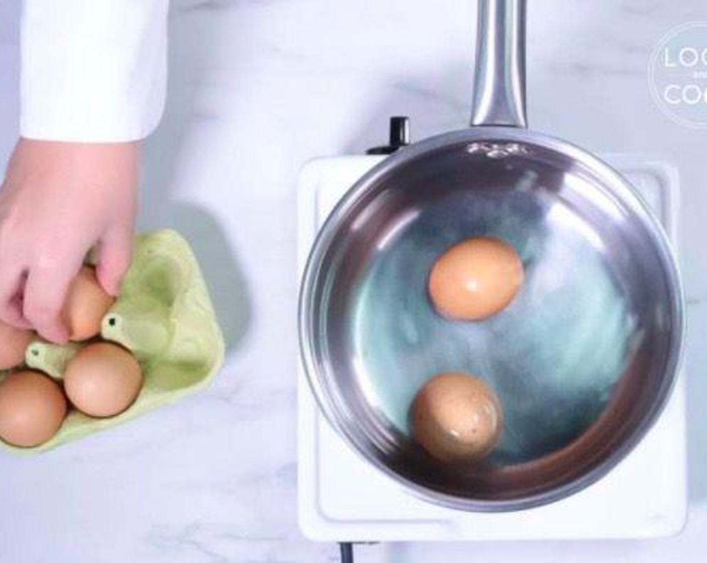 step 1 Boil Eggs (3) till cooked.