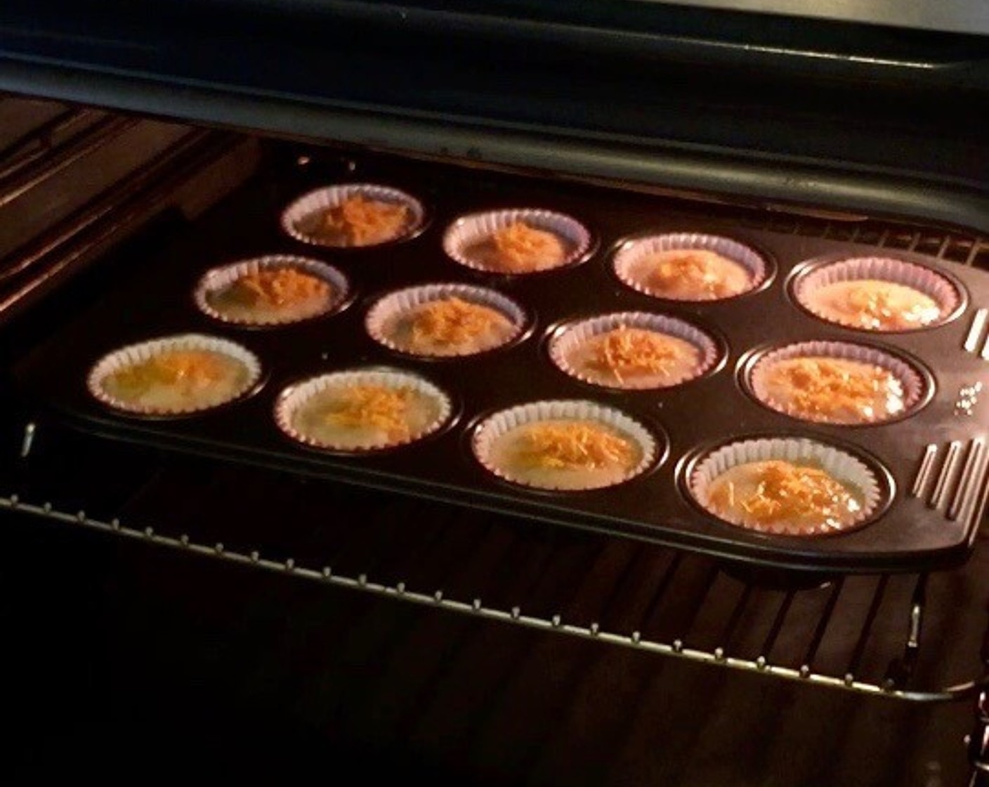 step 10 Place muffin tray into preheated oven.