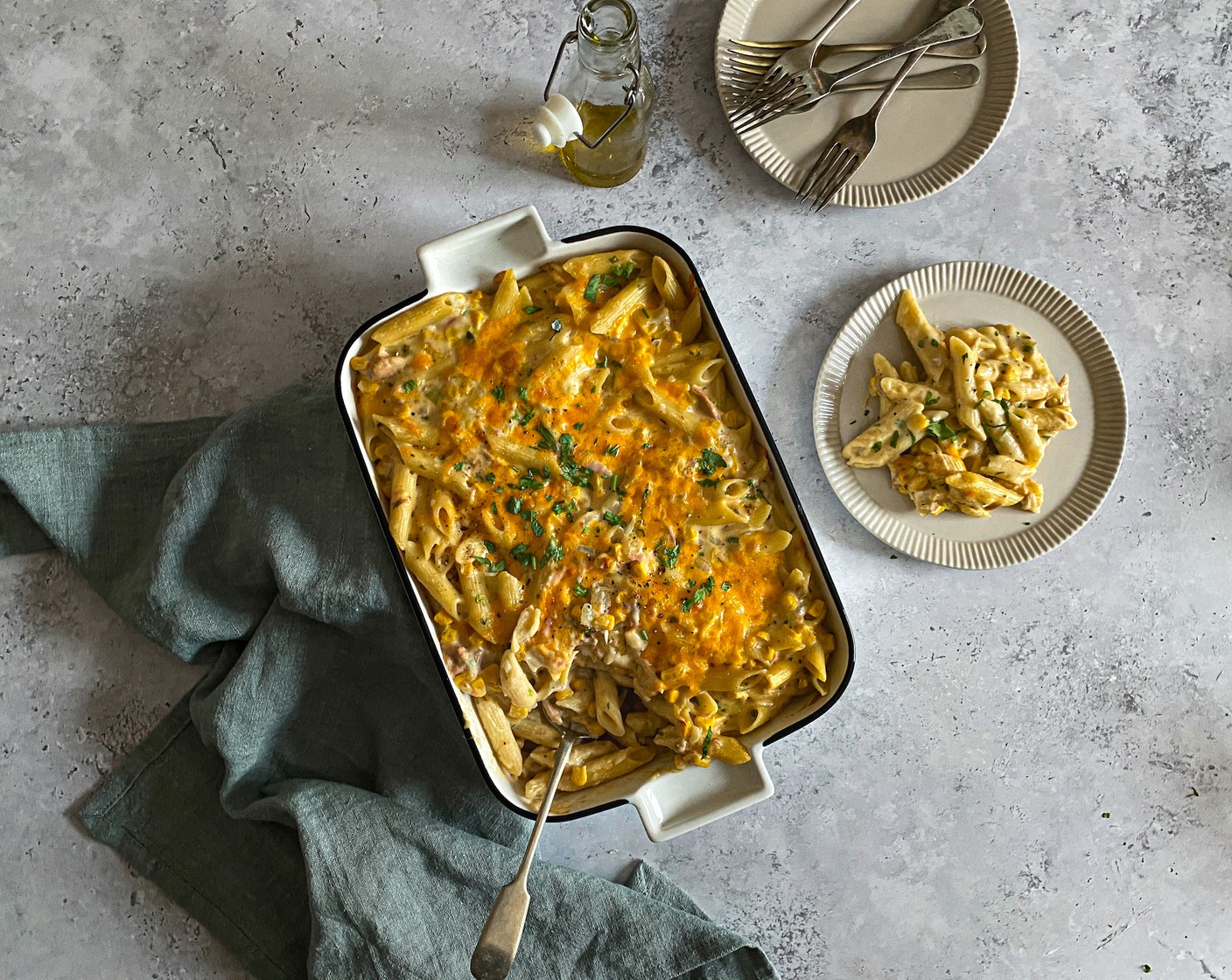 Tuna & Sweet Corn Pasta Bake