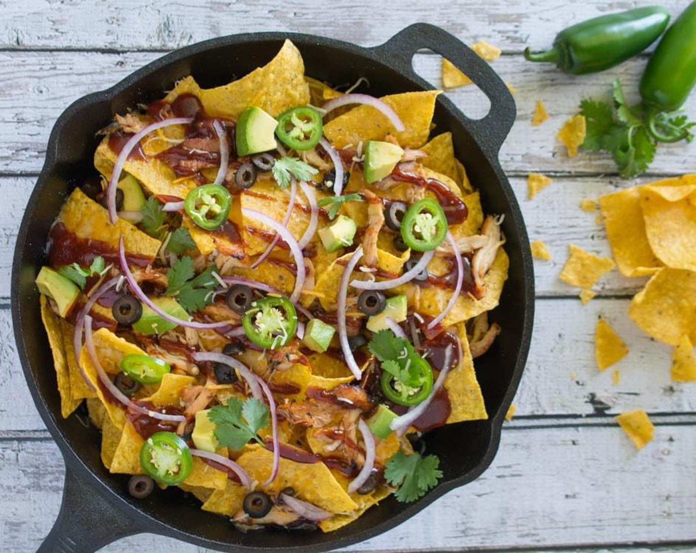 Skillet BBQ Chicken Nachos