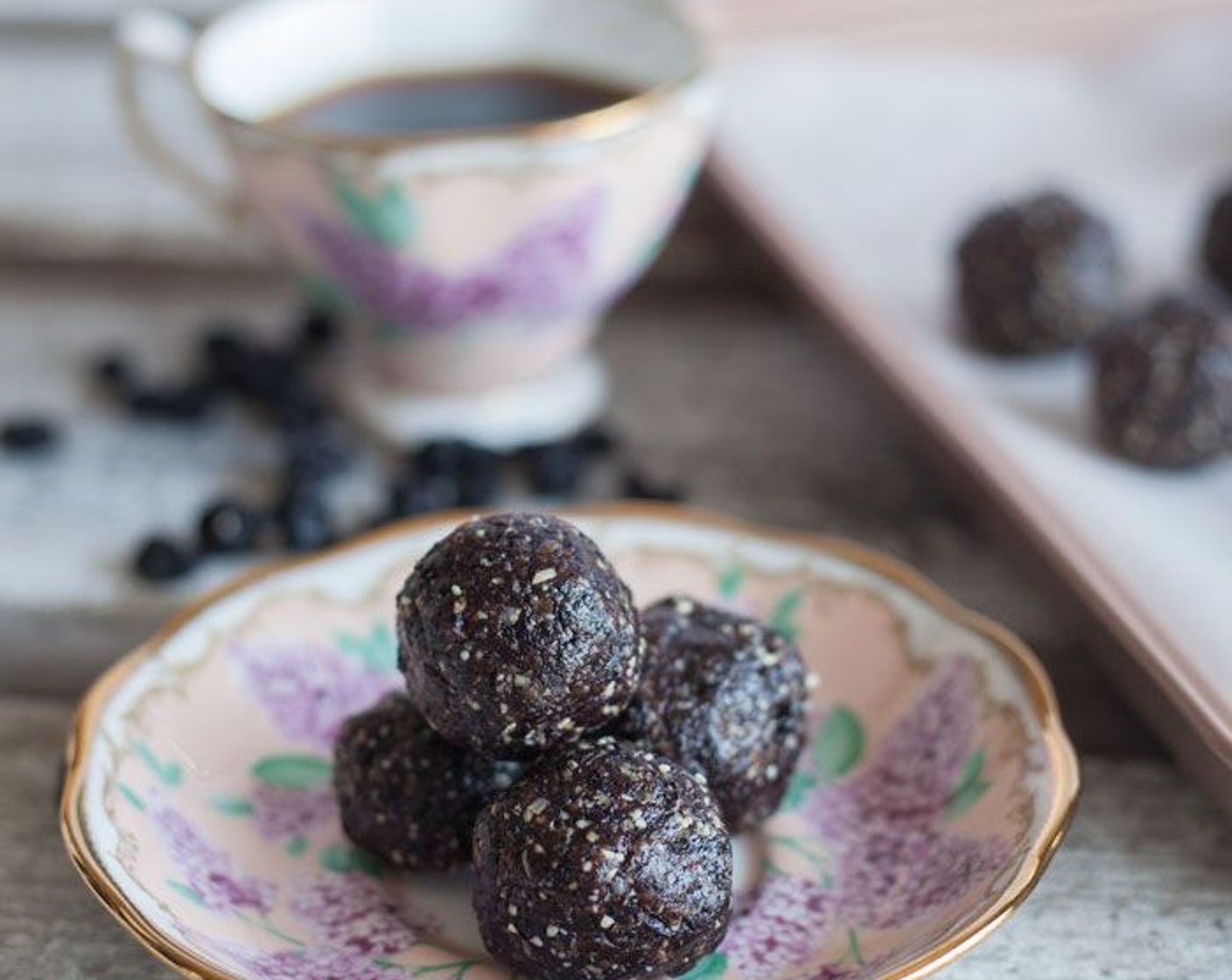 Chocolate Blueberry Protein Bites