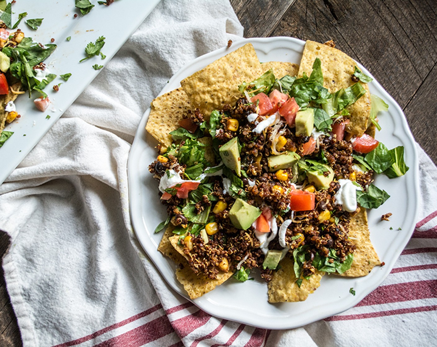 Vegetarian Quinoa and Black Bean Nachos