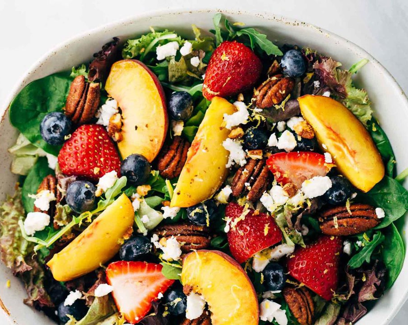 Summer Fruit Salad with Peach Dressing