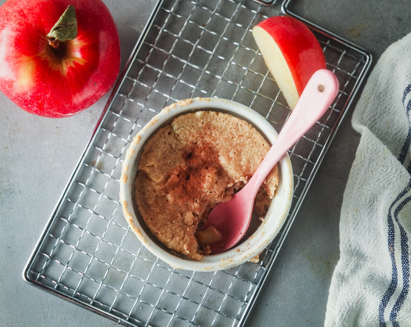 step 5 Using a pot holder, carefully remove the ramekins from the microwave (they will be very hot!) and let them cool for 2-3 minutes before eating. Sprinkle with additional cinnamon, if desired.