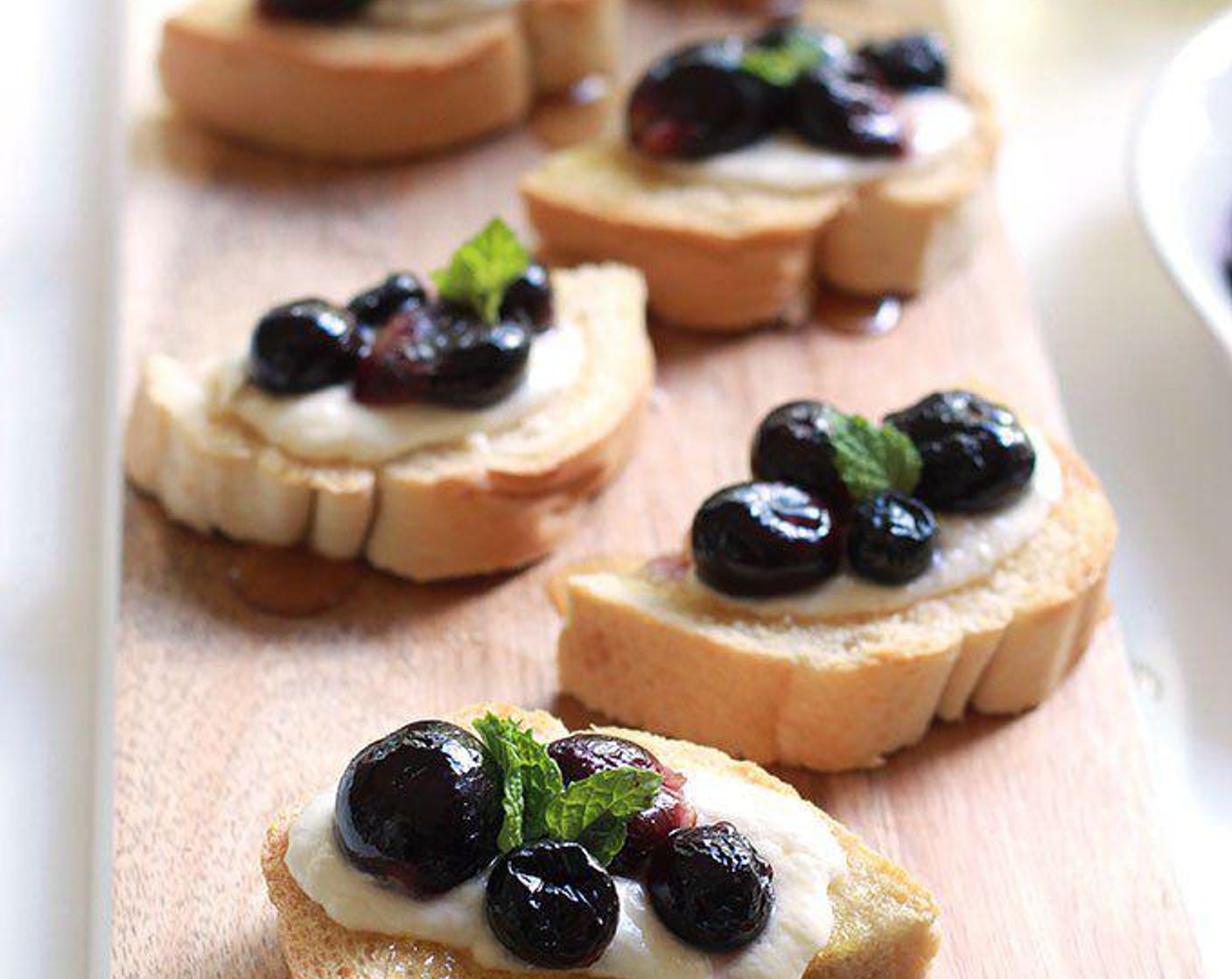 Roasted Grapes with Burrata Cheese Toast