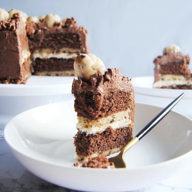Chocolate Cookie Dough Cake with Tangy Frosting Recipe | SideChef