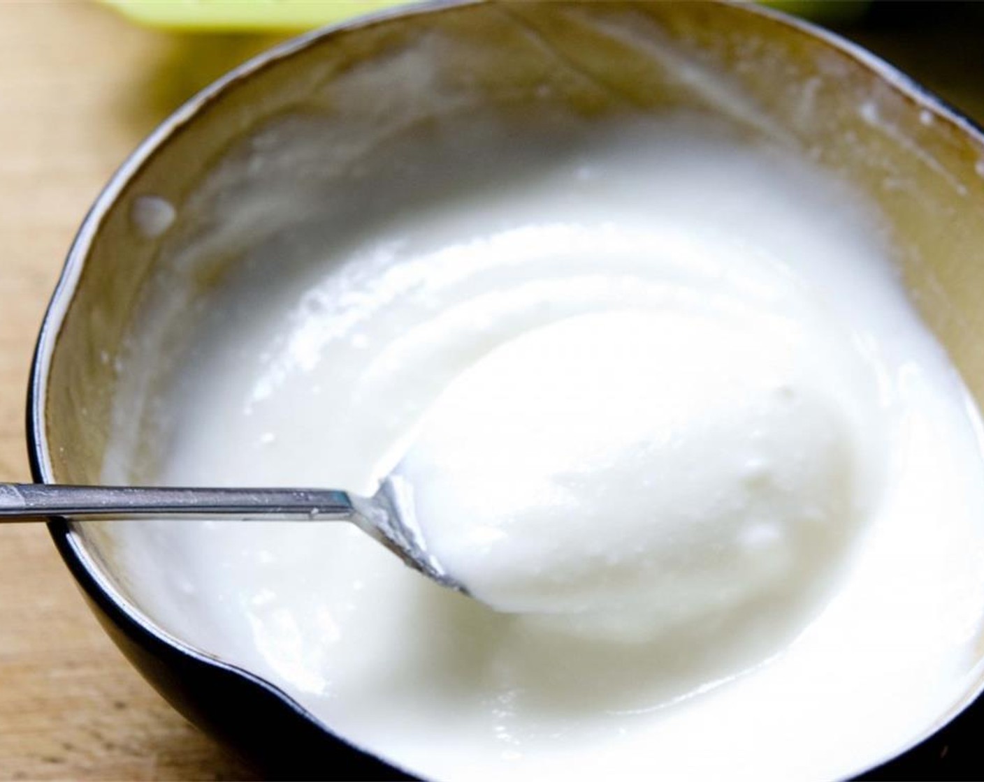 step 3 In a separate bowl, combine Fat-Free Greek Yogurt (1/3 cup) with the other half of the Honey (1 Tbsp), stir well.