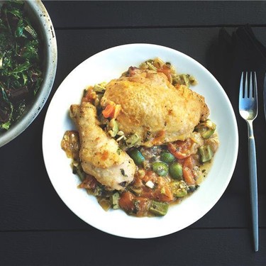 Chicken A La Provencale with Sauteed Swiss Chard Recipe | SideChef