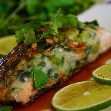 Rice Paper Wrapped Salmon with Hoisin Lime Sauce Recipe | SideChef