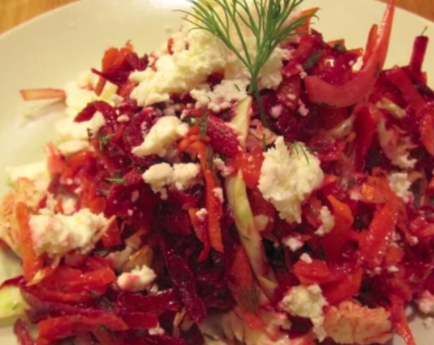Beet and Carrot Slaw with Dill Dijon Dressing