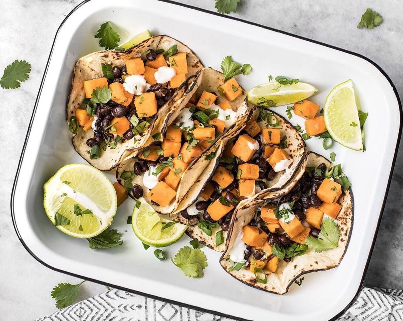 Sweet Potato Tacos With Lime Crema