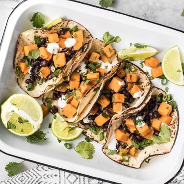 Sweet Potato Tacos With Lime Crema Recipe | SideChef