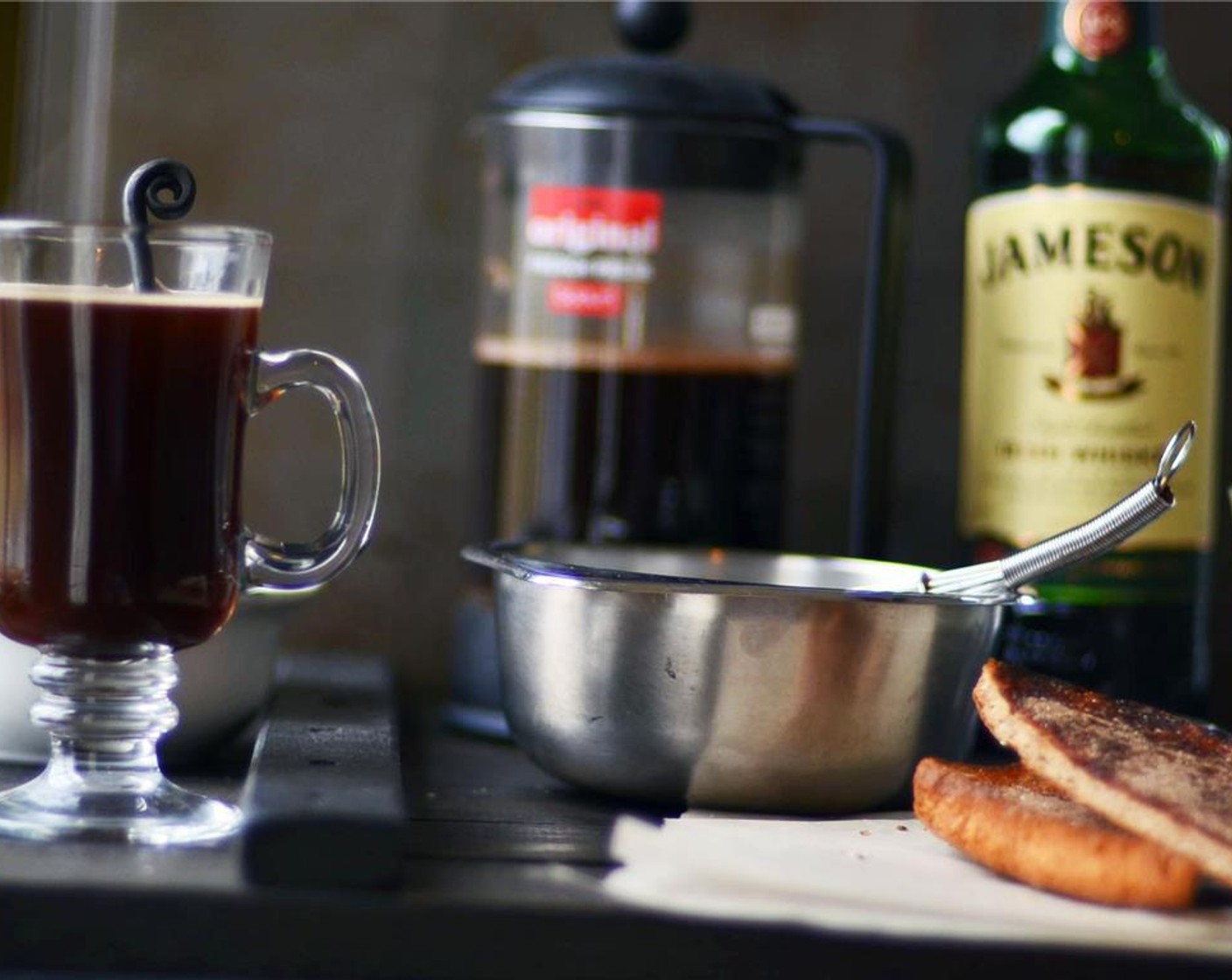 step 3 Gently pour in the Irish Whiskey (1.5 fl oz) and stir.