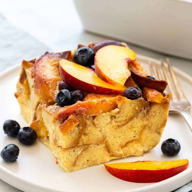 Peach and Blueberry Bread Pudding Recipe | SideChef