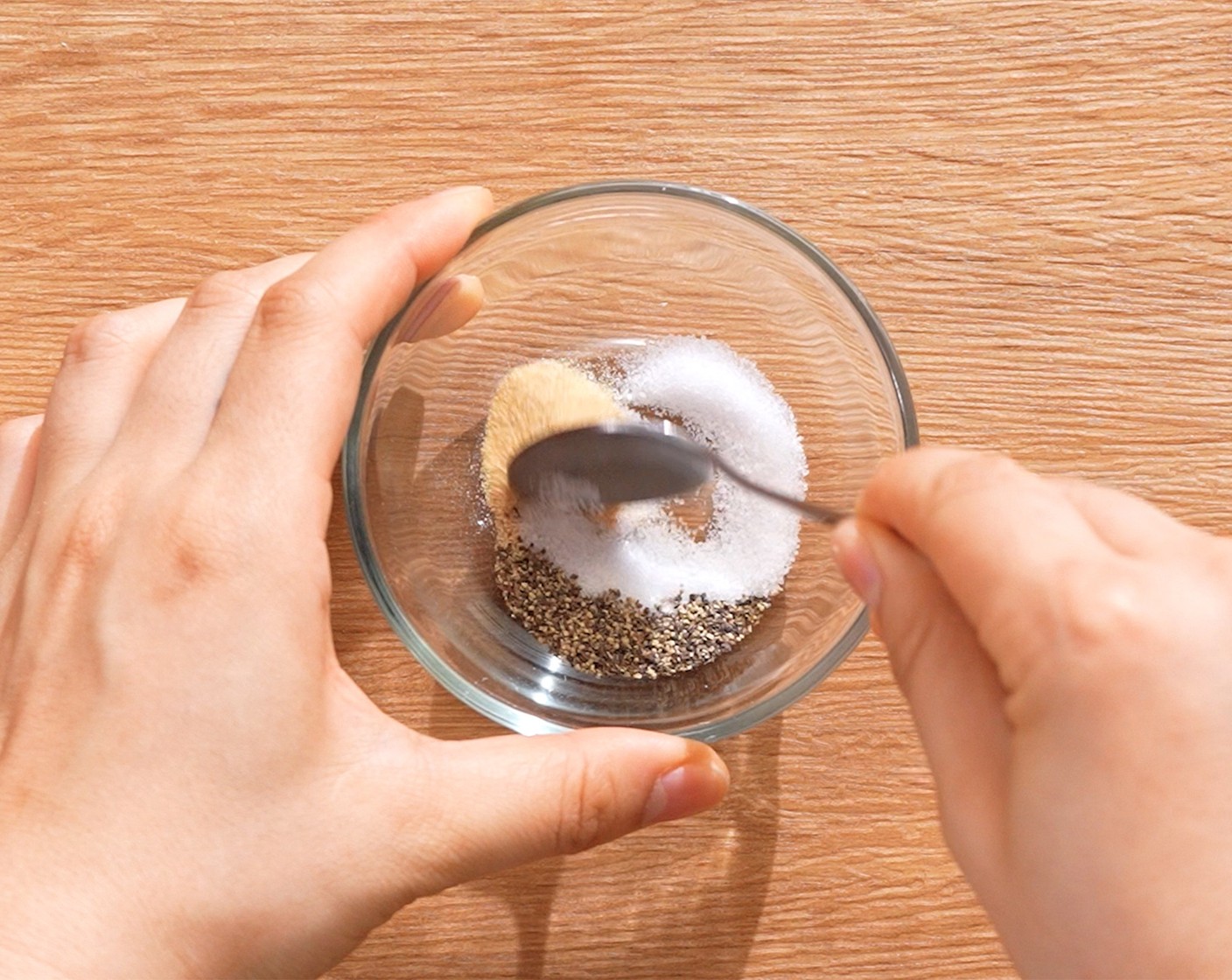 step 2 In a small mixing bowl, mix together Salt (1/2 tsp), Ground Black Pepper (1/4 tsp), and McCormick® Garlic Powder (1/4 tsp).