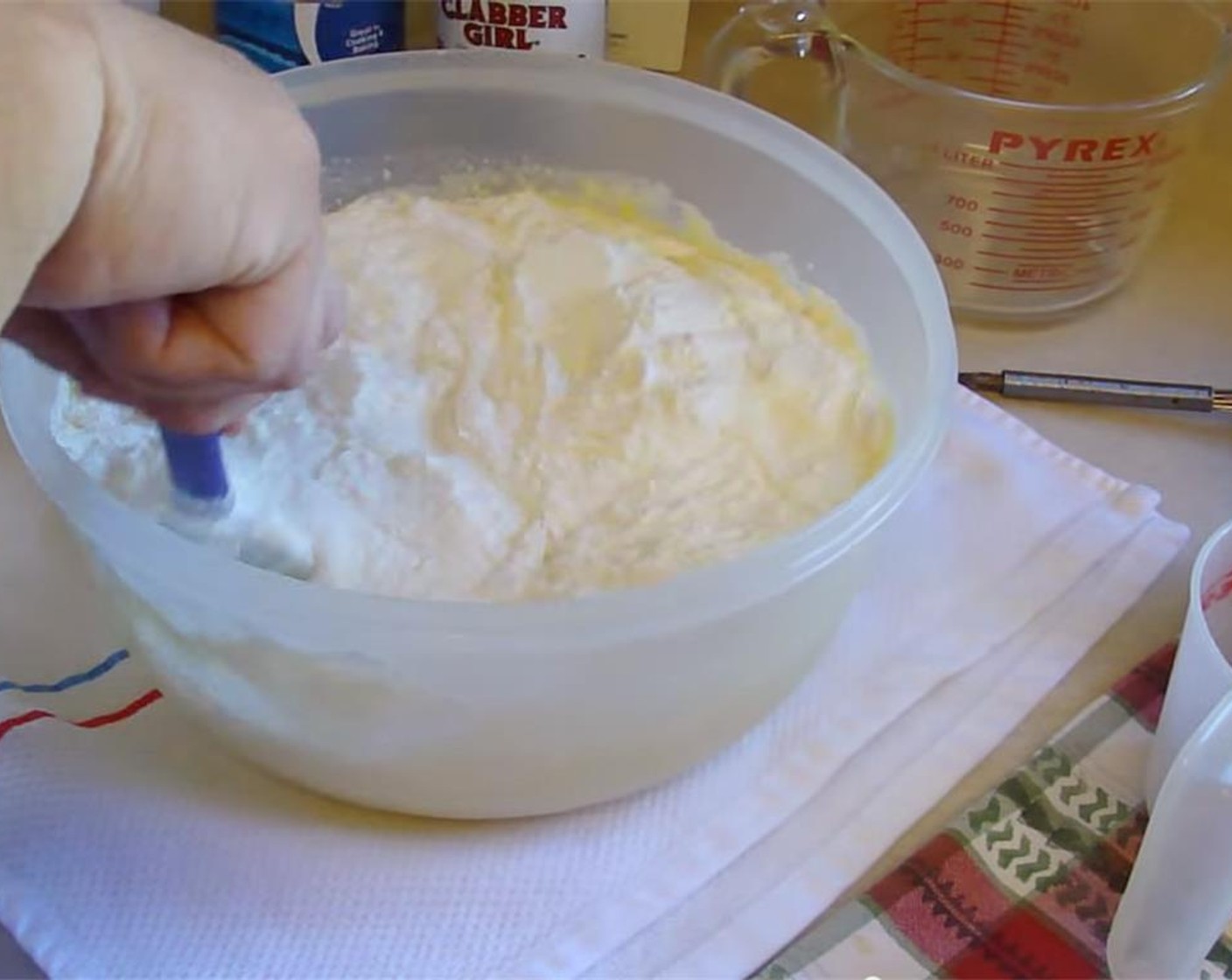 step 3 Pour liquid into creamed butter mixture along with Mochiko Sweet Rice Flour (3 cups), Eggs (4), Baking Powder (1/2 Tbsp), Vanilla Extract (1 tsp) and Coconut Milk (13.5 fl oz). Stir well.