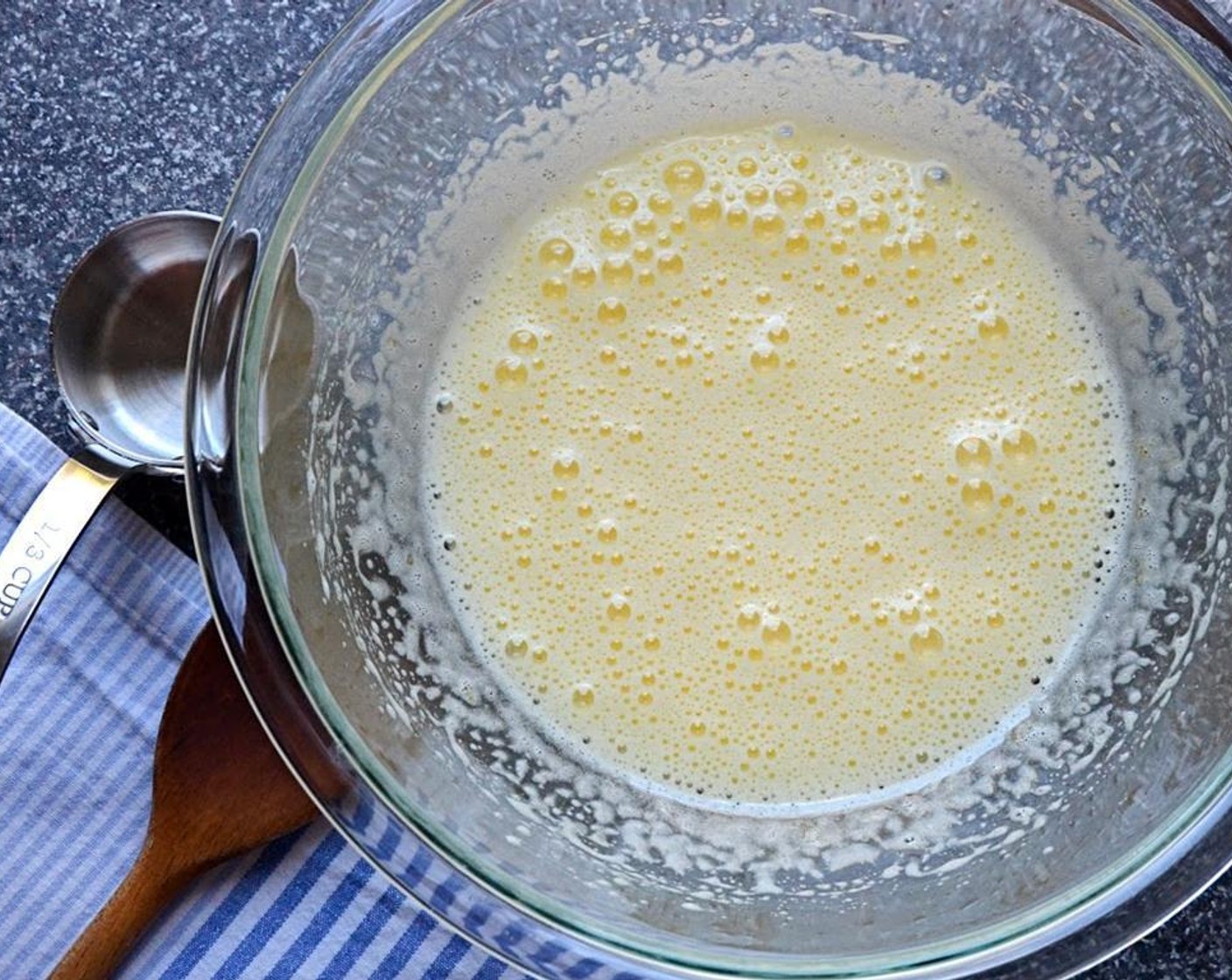 step 2 In a medium mixing bowl, combine the Eggs (2) and Granulated Sugar (1/3 cup) and beat until slightly thickened and pale yellow. Set aside.