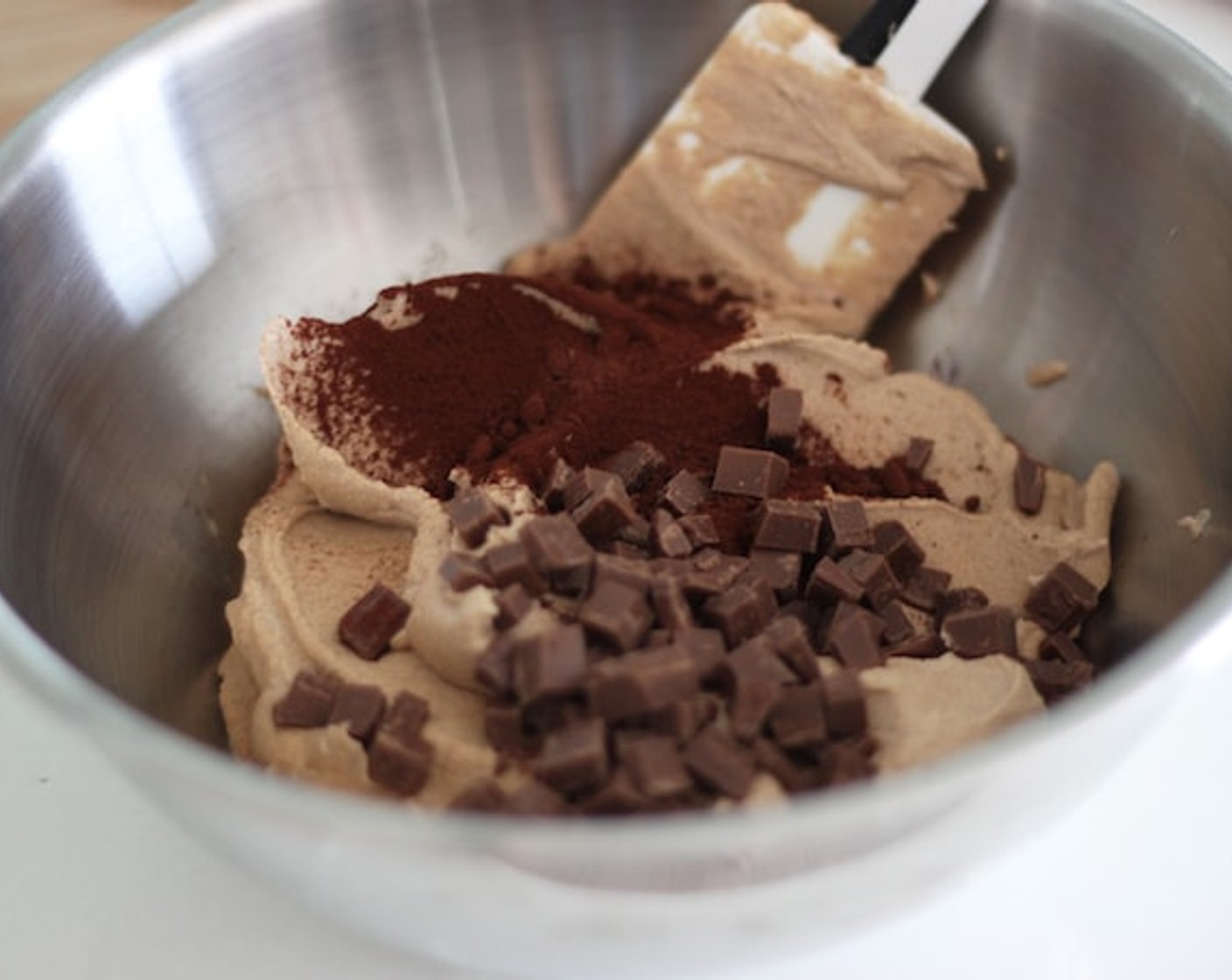 step 9 Add Unsweetened Cocoa Powder (3 Tbsp) and chopped chocolate in the puree mixture.