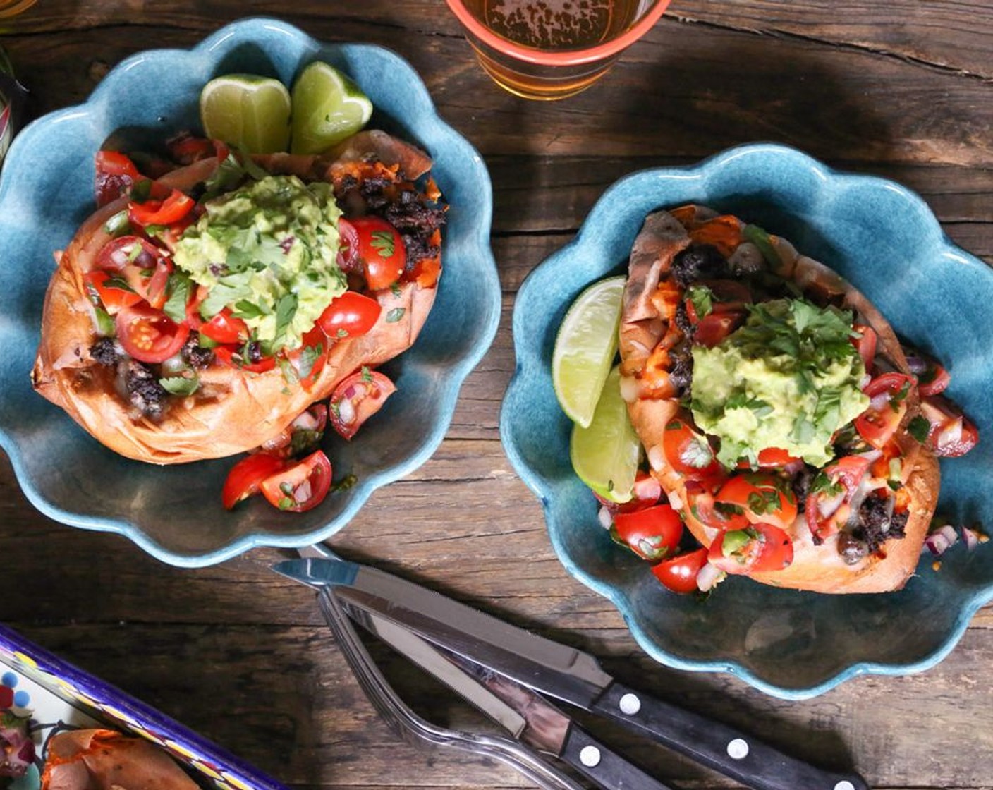 step 15 Transfer the potatoes to a serving dish and top with plenty of the pico de gallo. Serve hot with Guacamole (to taste) and Lime Wedges if you're feeling festive.