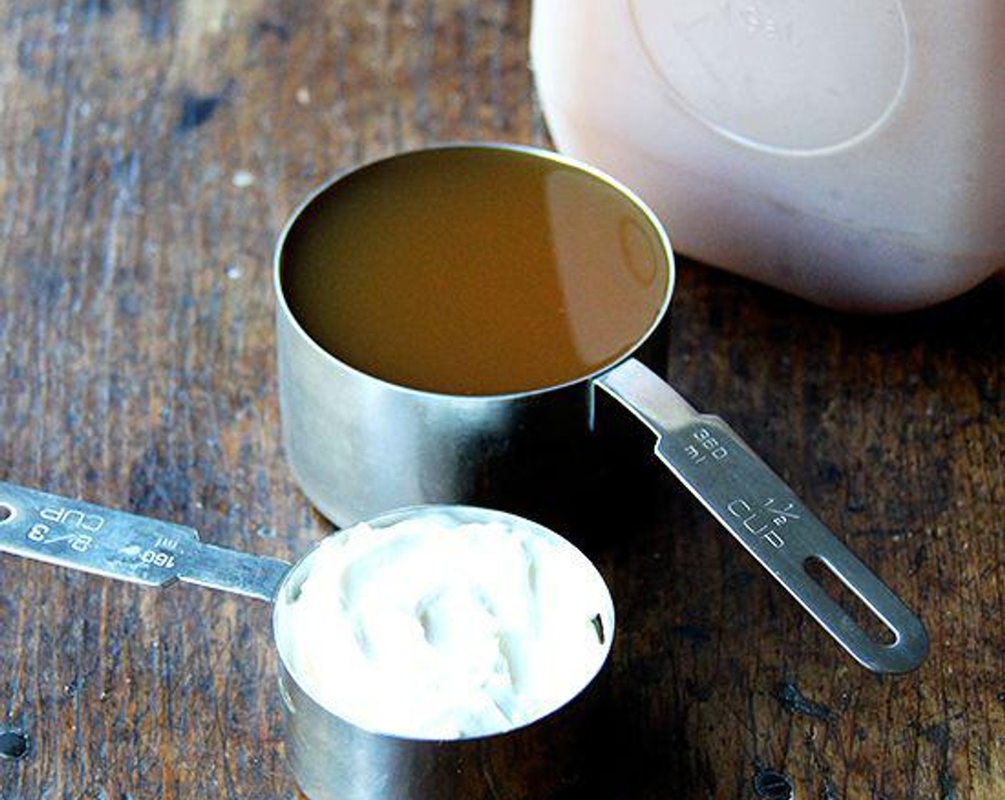 step 5 Add the Apple Cider (1 1/2 cups), Sour Cream (1/2 cup), Salt (1 tsp).