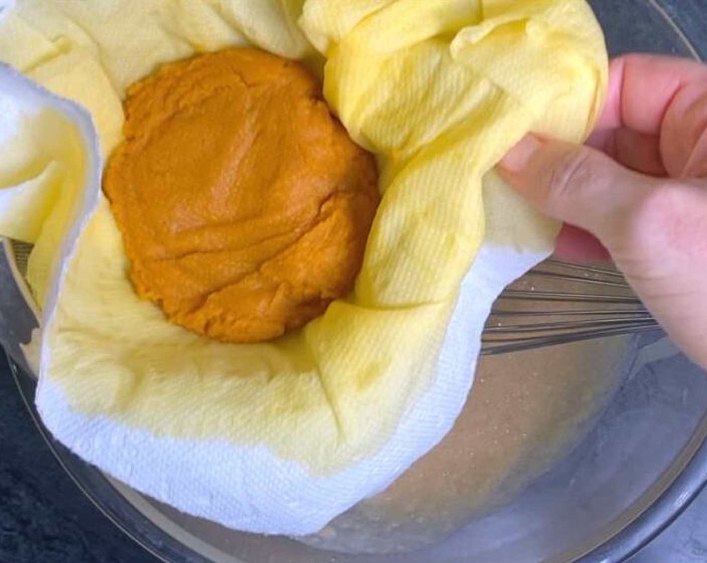 step 5 Add in the drained pumpkin and the Vanilla Extract (1/2 Tbsp).