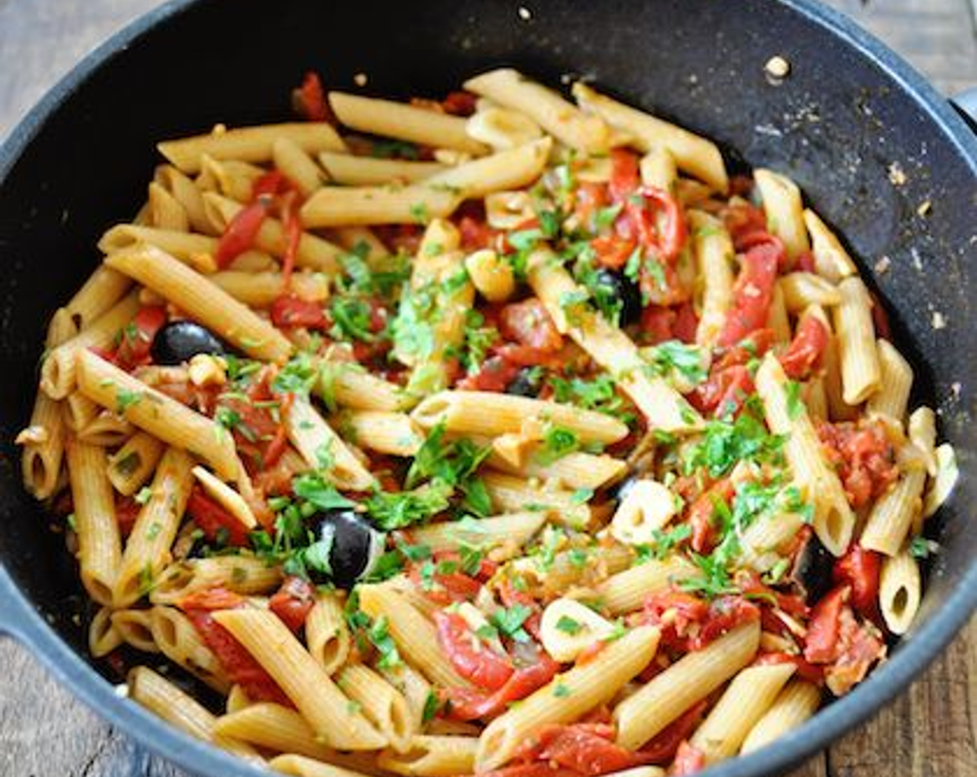 Spanish Pasta with Roasted Peppers and Almonds