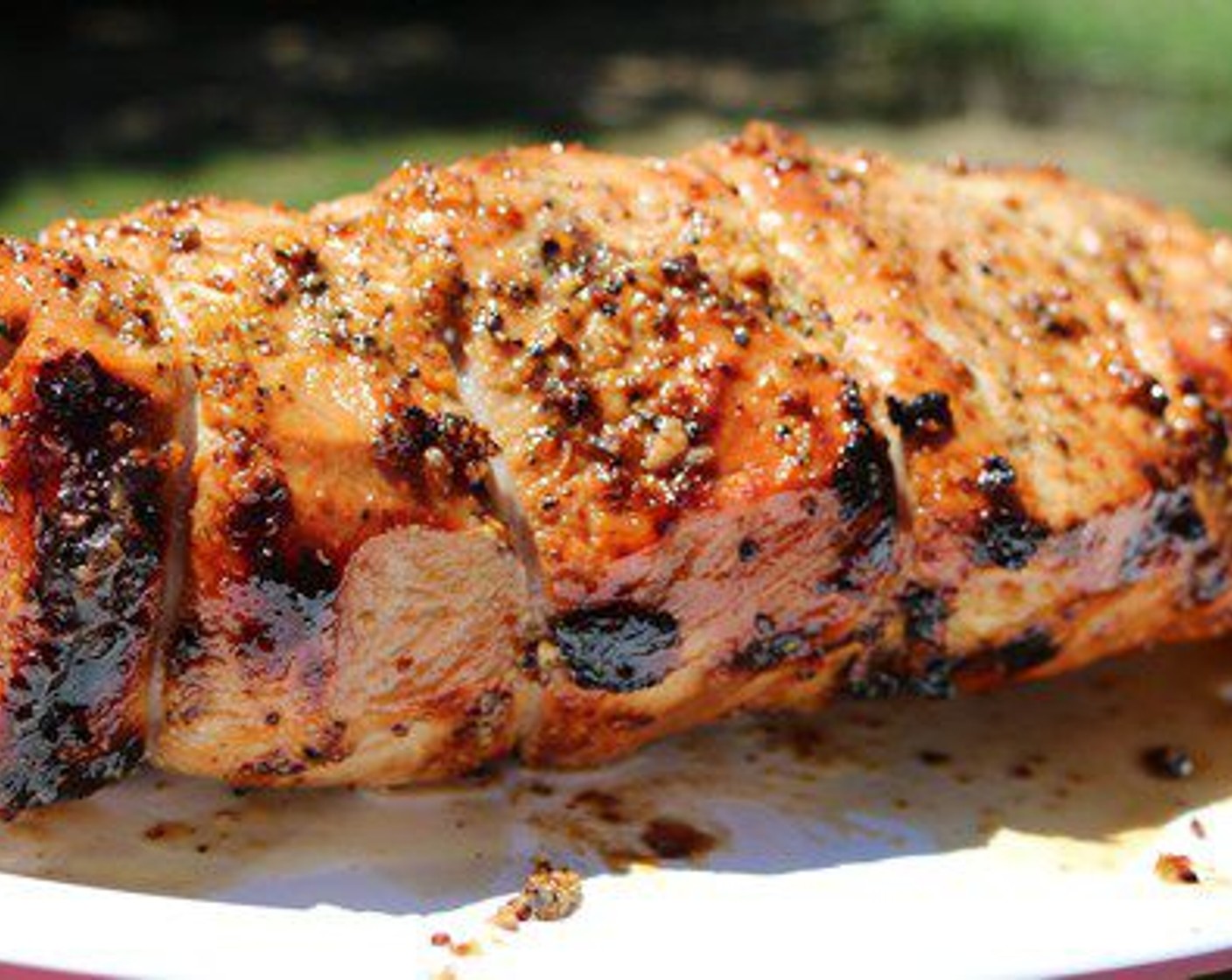 step 7 Apply the glaze to the pork loin and allow it to caramelize for the remainder of the cooking time. Remove the pork loin from heat when it hits 140 degrees F (60 degrees C) internally – it’s going to take about 10-15 more minutes. Your pork loin will carry over to 145 degrees F (62 degrees C) internally while it rests. Once your pork loin has rested, it is ready to serve.