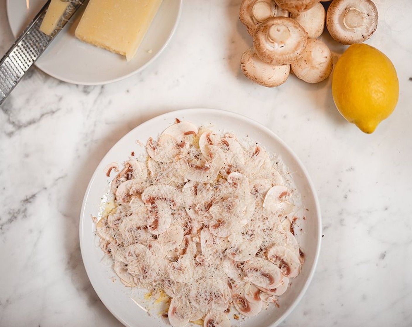 Button Mushroom Cacio e Pepe